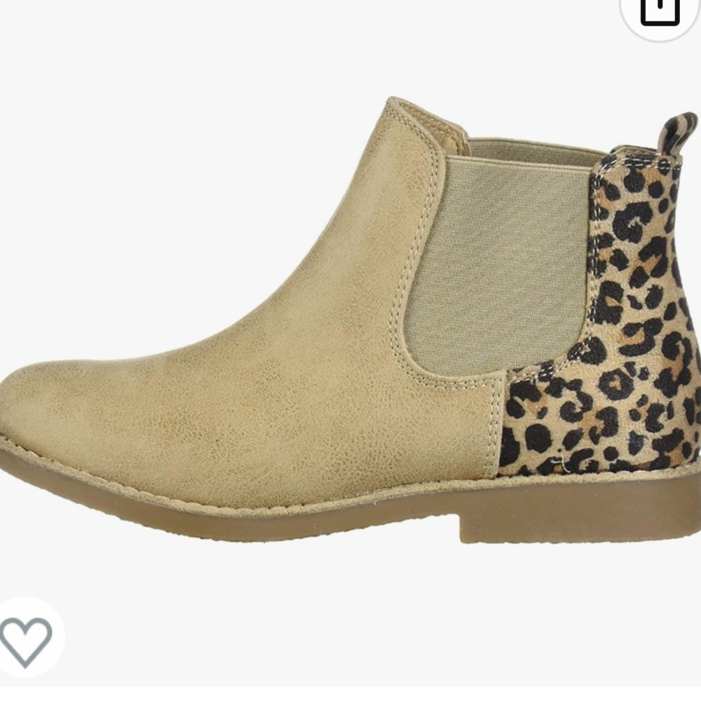 Leopard and Tan Ankle Boots